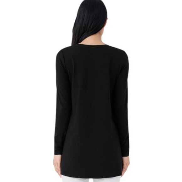 Eileen Fisher black knit tunic sweater size S - Picture 3 of 5